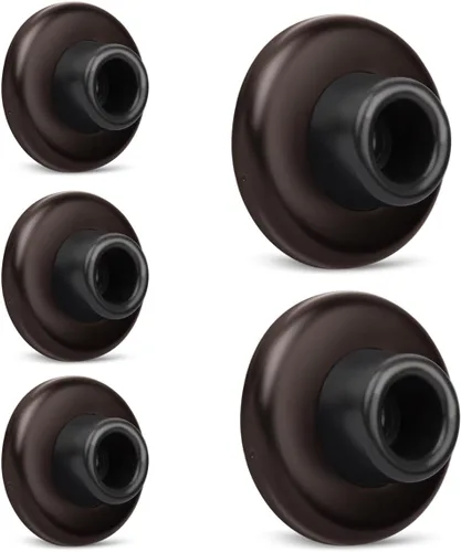 Vista 11 de Tope de Puerta de Pared Cóncavo Negro – Cubierta de Acero Inoxidable de 2-1/2" de Diámetro Exterior con Tope de Goma Negro de 1-1/8" – Fácil