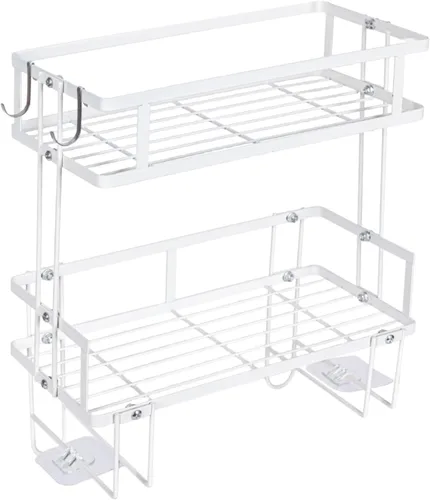 Vista 9 de PowerKing Estante de almacenamiento sobre el inodoro, organizador de baño Blanco