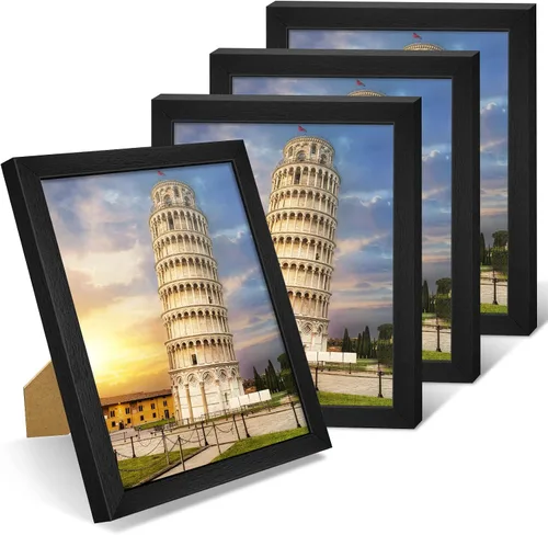 Vista 13 de Nacial Portarretratos de 5 x 7 pulgadas, juego de 4 portarretratos para fotos de 4 x 6 pulgadas con paspartú, para fotos de 5 x 7 pulgadas sin