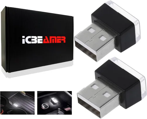 Vista 25 de ICBEAMER Smart USB 1-Paquete (Azul) Luz de Noche LED Automática Plug-in Miniatura para Coche, Van, Pickup, Camión, Interior, Maletero, Iluminación