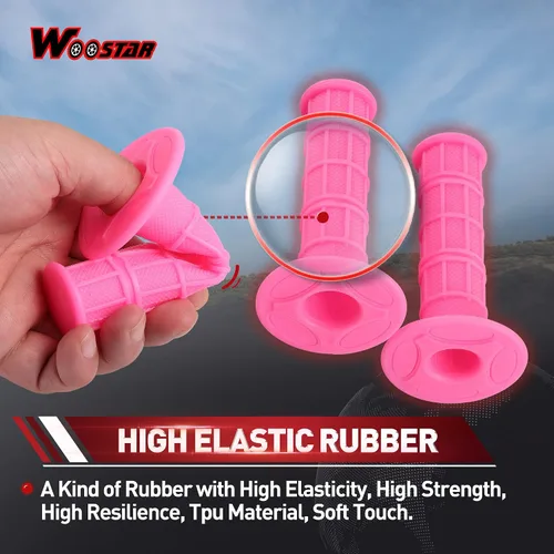 Vista 4 de WOOSTAR Empuñaduras de mango de acelerador estándar de 0.866 in de 7/8" YL-E033-131-143 Rosa