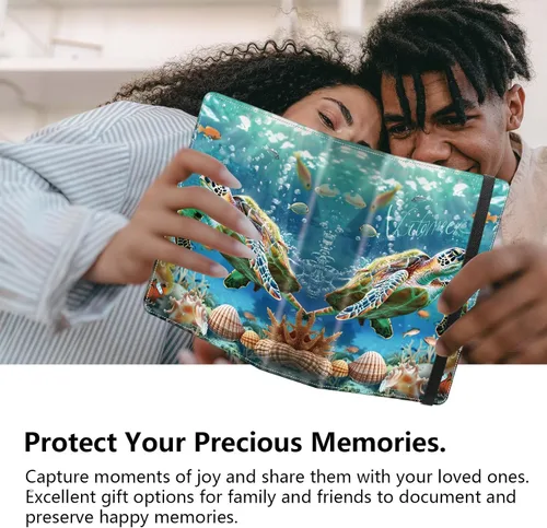 Vista 7 de Lindos álbumes de fotos de 4x6 pulgadas con 60 bolsillos y capacidad para 120 fotos con fuerte banda elástica, libres de ácido, a prueba de humedad
