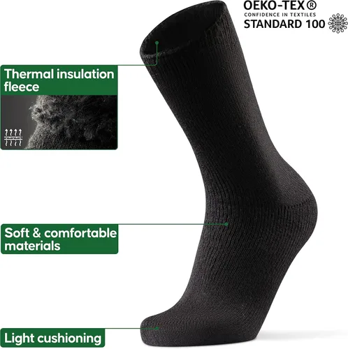 Vista 3 de DANISH ENDURANCE Calcetines térmicos para hombres y mujeres forro polar interior grueso paquete de 2
