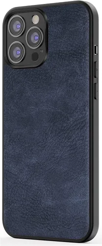 Vista 9 de Compatible con iPhone 13 Pro Max, funda delgada de piel sintética vintage a prueba de golpes, ligera, de poliuretano termoplástico suave, carcasa