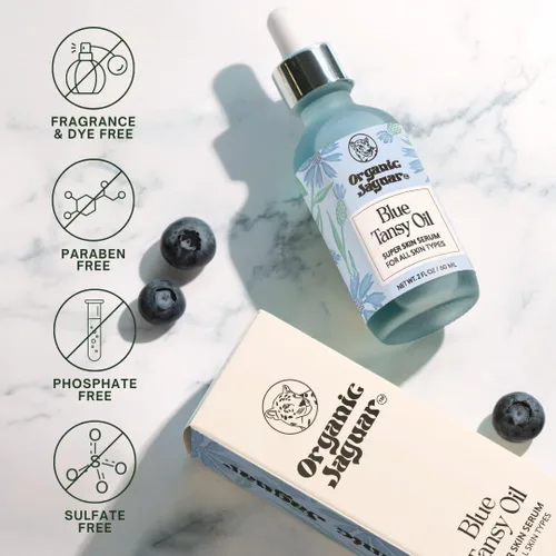 Vista 3 de Organic Jaguar Blue Tansy Super Skin - Suero facial hidratante nocturno, aceite facial con aceite de jojoba e ingredientes hidratantes para apoyar