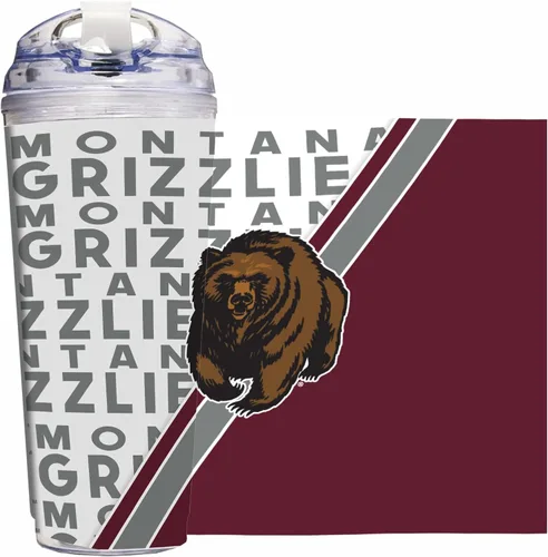 Vista 91 de Rico Industries Taza acrílica NCAA estándar de 24 onzas con tapa con bisagra, taza de doble pared oficialmente licenciada con pajita