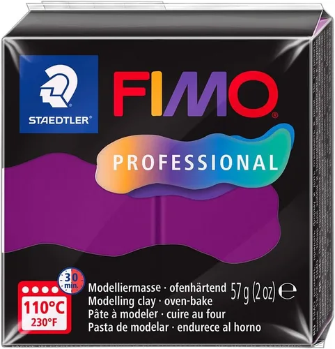 Vista 20 de STAEDTLER Arcilla de modelado de polímero FIMO Professional - Arcilla para hornear al horno - Negro, 2.01 oz - 1 bloque, 8040-9
