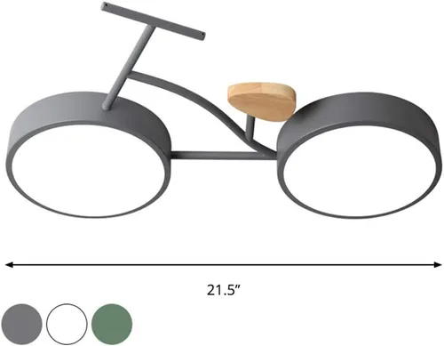 Vista 2 de RUNNUP Lámpara LED de montaje empotrado para bicicleta, para niños, metálico, para habitación de niños y niñas, dormitorio de niños, jardín de Luz