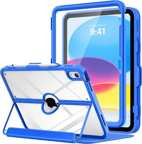 Vista 32 de MoKo Funda para iPad (A16) de 11ª/10ª generación con soporte para lápices A-Azul marino