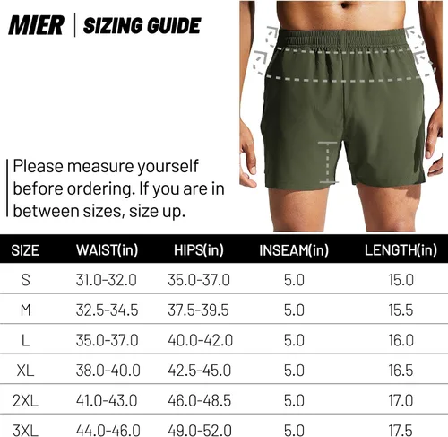 Vista 7 de MIER Pantalones cortos deportivos para correr de 5 pulgadas para hombre con bolsillos, de secado rápido, ligeros, pantalones cortos de entrenamiento