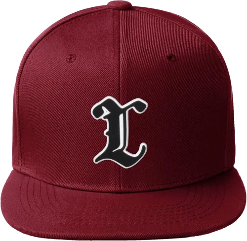 Vista 577 de Daxton Gorra clásica con visera de billete plano con letras del alfabeto inglés antiguo de la A a la Z