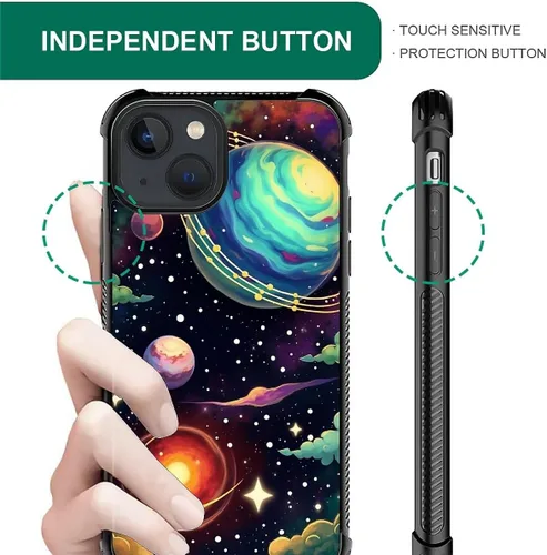Vista 837 de Funda compatible con iPhone 15, diseño de elefantes africanos, diseño increíble a prueba de golpes, antiarañazos, carcasa trasera de policarbonato