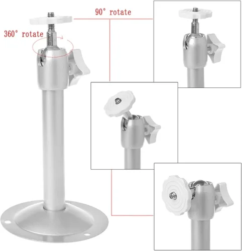 Vista 3 de HIHELO Trípode para proyector Proyector ajustable de 360 grados Soporte de montaje en techo Soporte de proyector de pared Soporte de DJ de metal