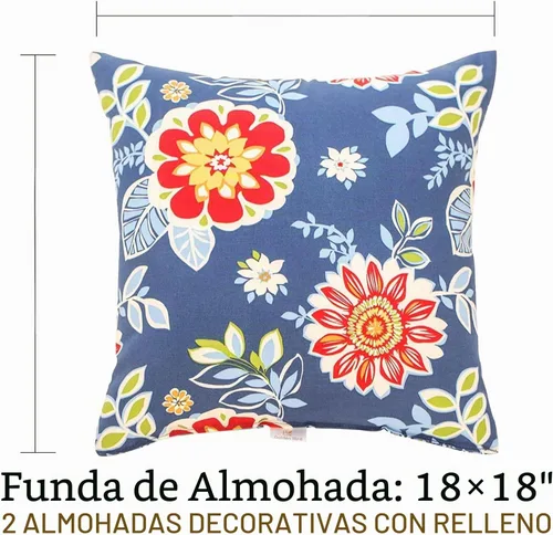 Vista 3 de JMGBird Almohadas impermeables para exteriores de 18 x 18 pulgadas para muebles de patio, cama, sofá y sofá
