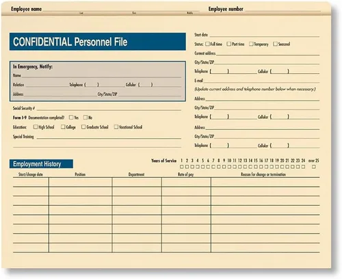 Vista 2 de ComplyRight Carpeta de personal de 1 pieza, paquete de 25 (A222)