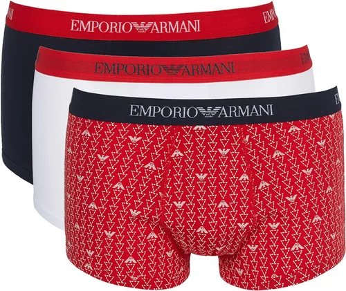 Vista 9 de Emporio Armani Troncos de algodón, paquete de 3 Negro/Blanco/Rojo