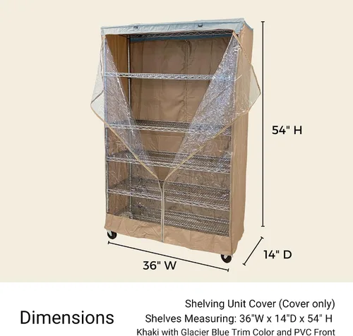 Vista 3 de Formosa Covers Cubierta de unidad de estantería de alambre resistente al agua de alta calidad para garajes, cocinas, oficinas y más - Panel