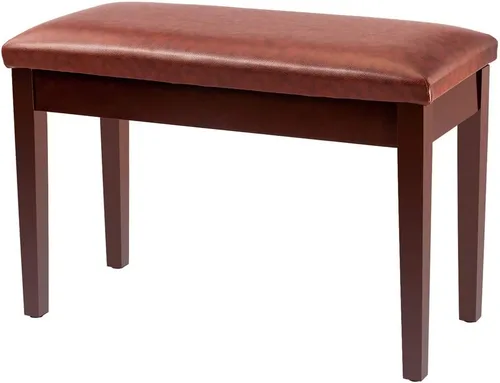 Vista 10 de Bonnlo - Banco de piano doble/dúo de madera con almacenamiento y cojín grueso, banco de piano acolchado de piel sintética para artista, asiento