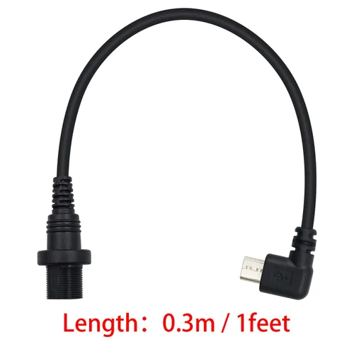 Vista 4 de Duttek Cable de montaje en panel micro USB, ángulo izquierdo, extensión de montaje micro USB de 90 grados, cable de descarga macho a hembra