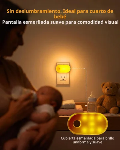Vista 6 de Lyridz Luz nocturna ámbar enchufable con sensor de movimiento, paquete de 2