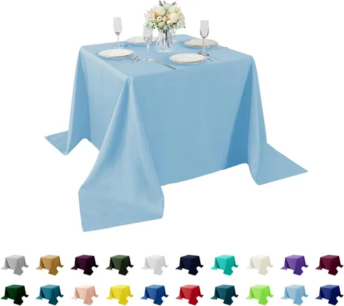 Vista 114 de Mantel rectangular de tela de poliéster lavable de 60 x 120 pulgadas, para decoración de bodas, fiestas, comedores, banquetes