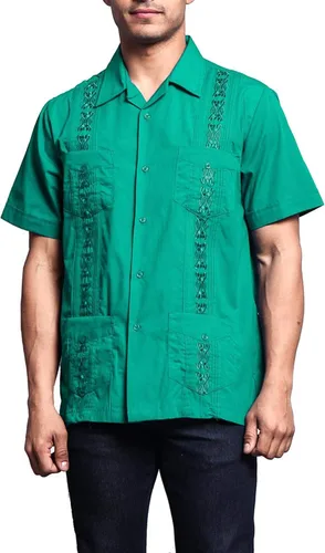 Vista 8 de G-style EE. UU. Remera playera mangas cortas de guayabera cubana para hombres