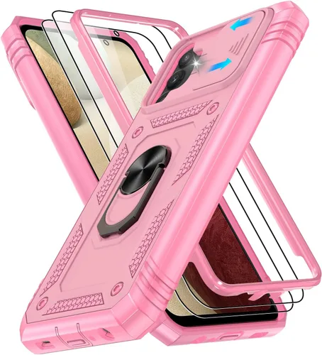 Vista 88 de Gritup Funda para Google Pixel 6 con cubierta deslizante para cámara y protector de pantalla (2 unidades), soporte de anillo giratorio 360°, funda
