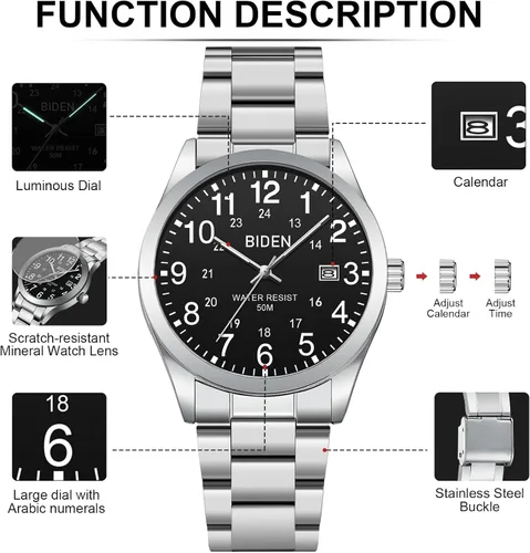 Vista 8 de LN LENQIN Relojes para hombre analógicos de cuarzo deportivos unisex, impermeables a 30M, reloj de enfermera para hombres y mujeres, profesionales