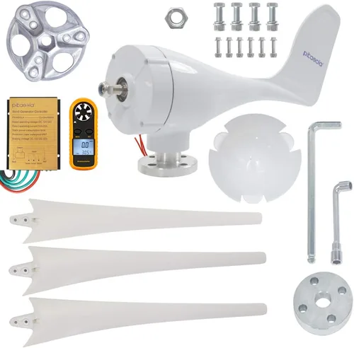 Vista 2 de Generador de turbina eólica de 400 W AC 12 voltios Economy 3 cuchillas molino de viento para sistema híbrido solar eólico 8.2 ft/s Velocidad