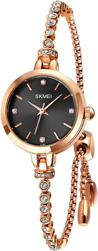 Vista 3 de SKMEI Women Watches Bracelet Diamond Ladies Female Small Rose Gold Fashion Luxury Thin Waterproof Analog Quartz Casual Girls Wife Gifts Silver Wrist
