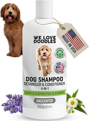 Vista 11 de Champú, acondicionador y desenredante para perros, el mejor champú para pelo de mascotas, hipoalergénico, sin lágrimas, piel sensible para cachorros