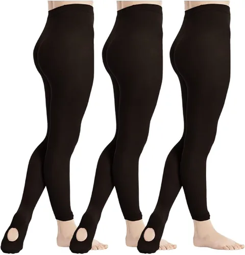 Vista 12 de DIPUG 3 pares de mallas de ballet convertibles para niñas (niños/niños)
