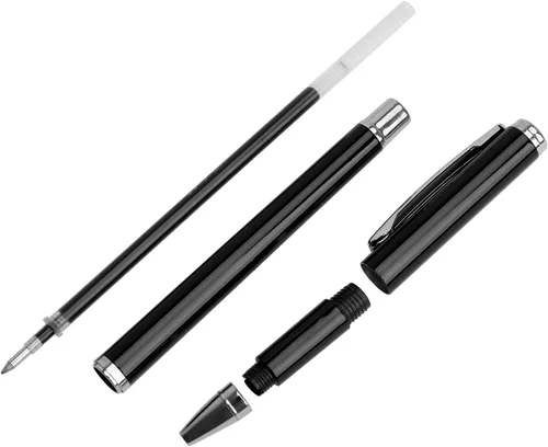 Vista 6 de Bolígrafos de metal, punta fina de 0.020 in, bolígrafo de tinta de gel líquido, bolígrafo de tinta negra, juego de escritura para suministros