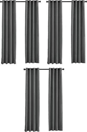 Vista 8 de Curtainworks Lenox Panel de Cortina con Ojales, Gris, 50 x 132 pulgadas