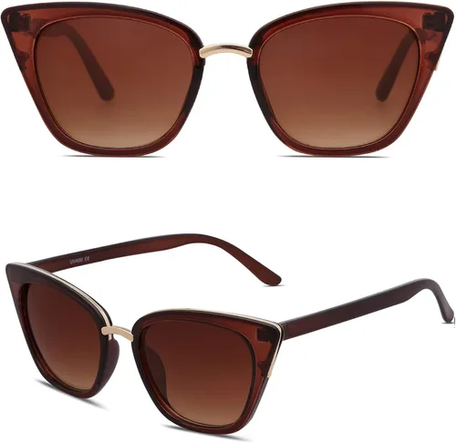 Vista 2 de Sojos Lentes de sol de diseñador, tipo ojo de gato, a la moda UV400 lentes de sol de protección SJ2052