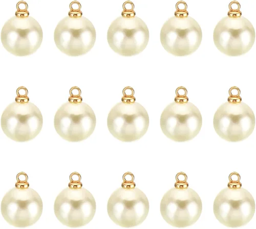 Vista 13 de PATIKIL 150 cuentas de perlas de perlas de imitación de perlas colgantes de bricolaje para hacer joyas, pulseras, aretes, collar