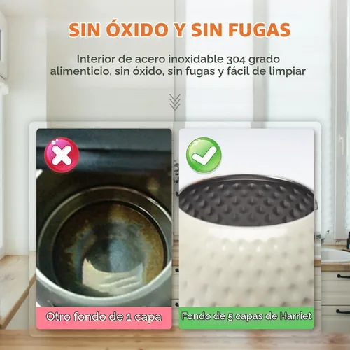 Vista 4 de Tetera de Harriet para estufa, tetera de 2.5QT con silbato de 5 capas en la parte inferior, tetera de acero inoxidable de grado alimenticio