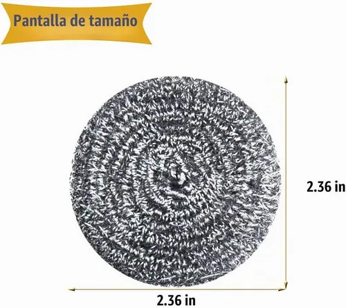 Vista 6 de 18 esponjas de acero inoxidable para limpiar utensilios de cocina con mango (paquete de 18)