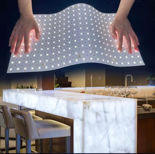 Vista 8 de Paquete de 4 hojas de retroiluminación LED de 24 V, 36 W, 4000 K, blanco, 19.3 x 9.6 pulgadas cada unidad, panel LED flexible regulable