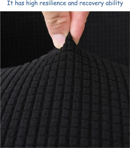 Vista 5 de Funda para silla de color puro, protector de asiento suave para silla de escritorio para silla de oficina, comedor (negro)