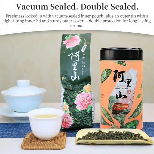Vista 7 de XIXICHA Alishan Oolong Tea Hoja Suelta Grado AAA Taiwán Alta Montaña Gaoshan Ulong Té Taiwán Té Verde Taiwanés Té Oolong Verde Floral y Afrutado