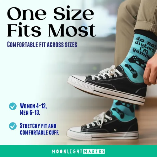 Vista 42 de Moonlight Makers Funny Colored Socks, Novelty Socks, Stocking Stuffer, Unisex Socks