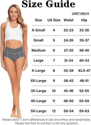 Vista 5 de POKARLA - Ropa interior de algodón y con cintura alta para mujer es suave es transpirable son calzones elásticos con talla regular y extragrande