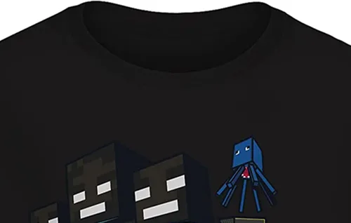 Vista 7 de Minecraft Camiseta de videojuegos para niños, color negro y verde, camiseta oficial de manga larga