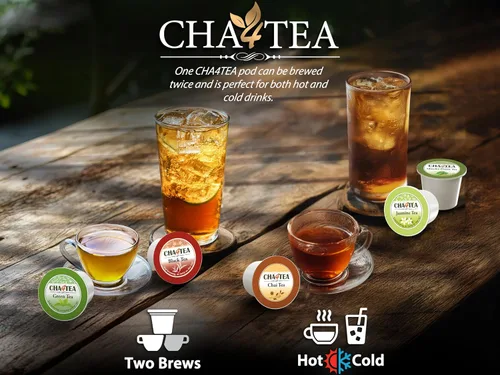 Vista 4 de Cha4TEA 36 cápsulas de té de hierbas de menta compatibles con cafeteras Keurig