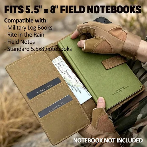 Vista 4 de KOSIBATE OCP Funda Táctica Militar para Cuaderno - 5.5"x8" Funda para Libro de Registro del Ejército (Tostado, Solo Cubierta)