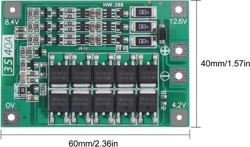 Vista 6 de 3 unids 3S 11.1V 12V 12.6V 40A 18650 Cargador PCB BMS Placa de protección de litio Li-ion Cargador de batería Lipo Cell Módulo para motor de taladro