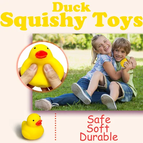 Vista 4 de ZTATU Pelotas antiestrés de pato para niños y adultos (1 unidad), juguetes sensoriales fidget suaves y blandos, obsequios de fiesta para niños