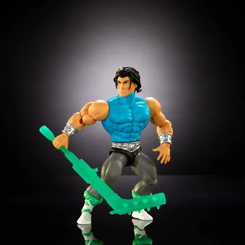 Vista 3 de Masters of the Universe Origins Tortugas de Grayskull Casey Jones Figura de acción de juguete, 16 articulaciones, armadura y armas, cruce entre TMNT