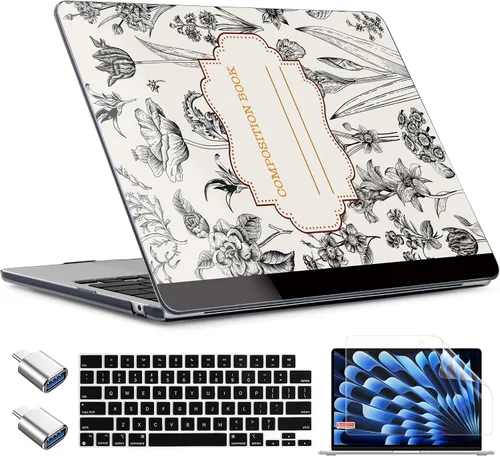 Vista 40 de TWOLSKOO Funda para MacBook Air de 15 pulgadas 2025 2024 2023 Release M4 A3241 M3 A3114 M2 A2941, carcasa rígida de plástico, protector de pantalla